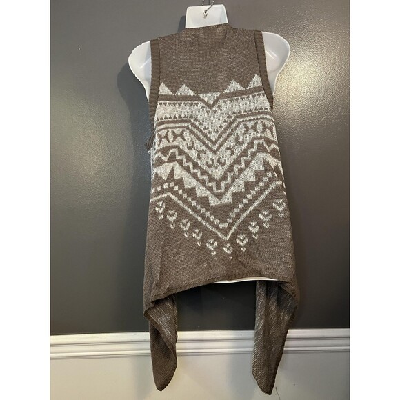 Absolutely Creative Worldwide Vest Womens XL Brown Aztec Open Front Made USA - Picture 3 of 7
